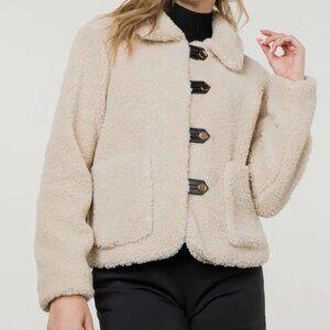 Beige Sherpa Toggle Coat – New with Tags